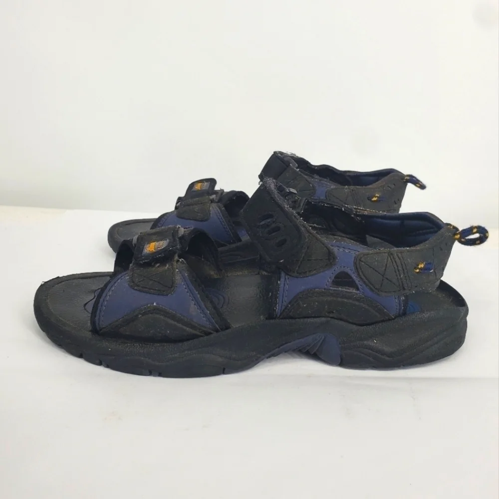 Cross Trekkers Sandals Mens 10.5M Black Blue Sling Back Hiking Outdoor Shoes